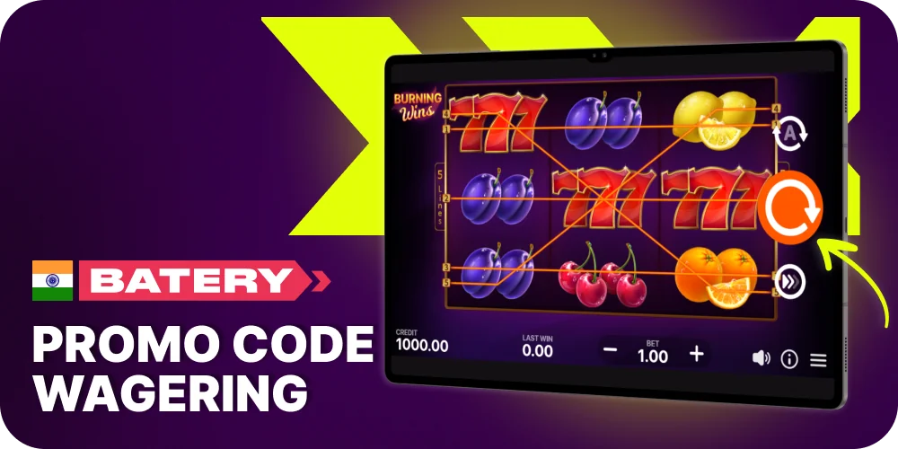 Promo code wagering rules at Batery India