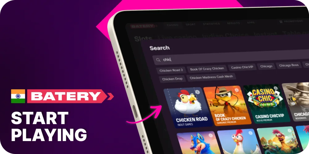 Launch Chicken Road at Batery