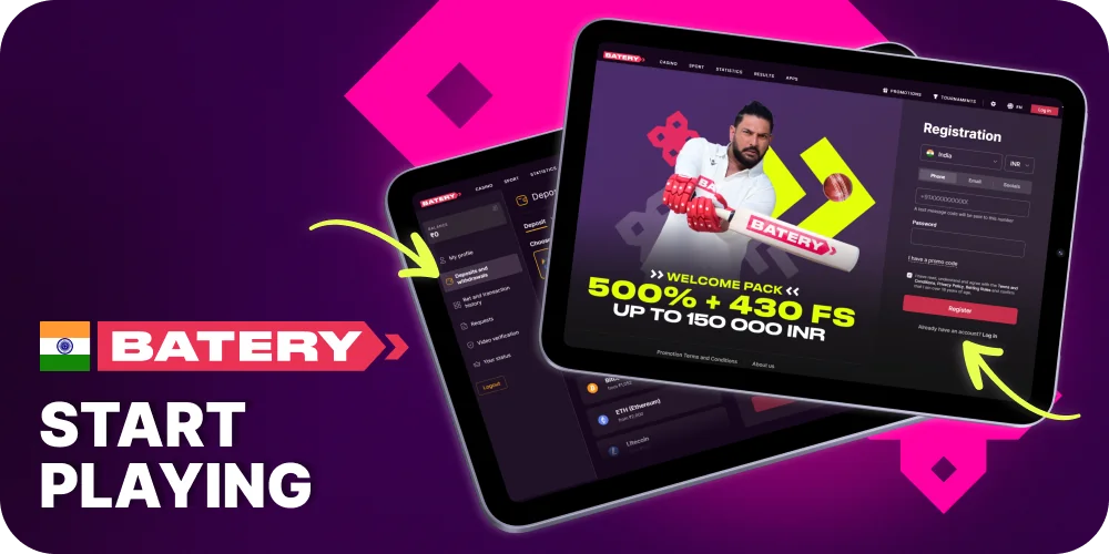 Start playing at Batery Casino